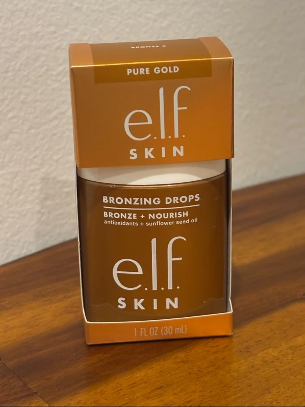 ELF Skin Bronzing Drops Pure Gold, New in Box